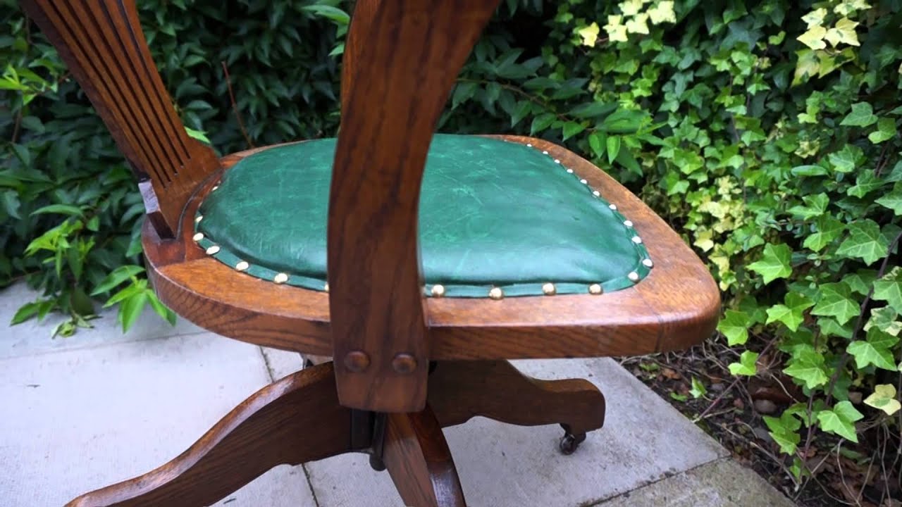 Oak Captains Chair 1930's 1940's Office Desk or Study Antique Art Deco Style 300950262420