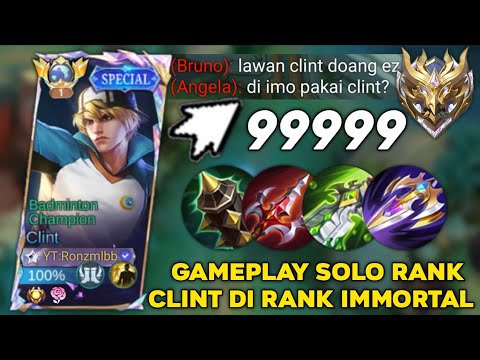 GAMEPLAY SOLO RANK CLINT DI RANK IMMORTAL! | CLINT BEST BUILD 2025 | CLINT BUILD TERSAKIT 2025
