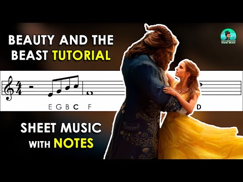 Beauty and the Beast | Sheet Music with Easy Notes for Recorder, Violin Tutorial