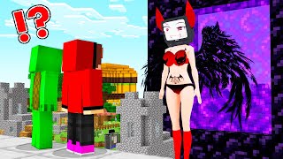 JJ Find DEVIL TV GIRL with Mikey in Village House! JJ Tru to SAVE Mikey in Minecraft! - Maizen