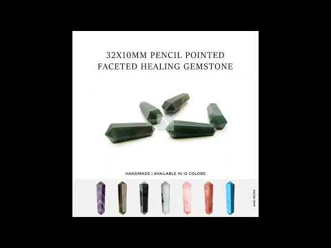 Pencil Pointed Gemstone, Crystal Tower, Faceted Gemstone, Healing Stone,32x10mm