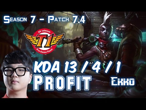 SKT T1 Profit EKKO vs AHRI Mid - Patch 7.4 KR Ranked
