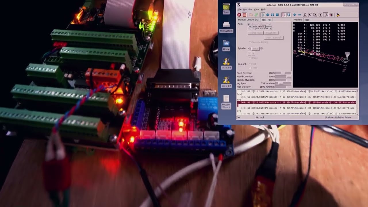 Linux cnc test setup with mesa 7i76e in virtual box