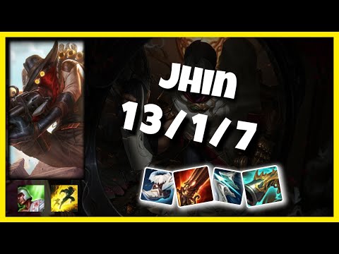 Jhin 11.3 Gameplay Challenger Replay Bot Lane - S11 (13/1/7) - NA