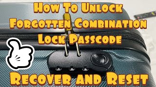 How To Unlock Forgotten Combination Lock Passcode