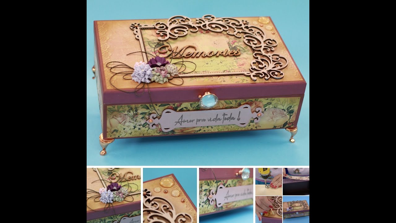 Caixa Memories de MDF decorada - Denise Ferracini