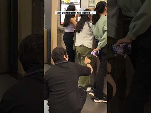 Selfie Wallpaper Prank with Strangers 😂🤳 (hilarious reaction of cute girls) #shorts #prank #funny