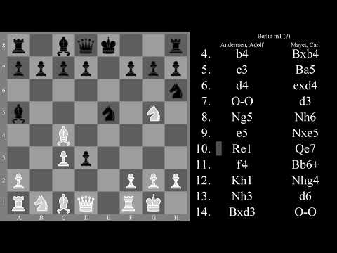 Adolf Anderssen vs Carl Mayet 1851 p1