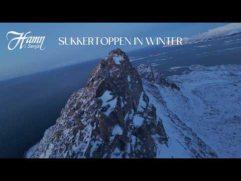 Sukkertoppen above Hamn i Senja in Winter