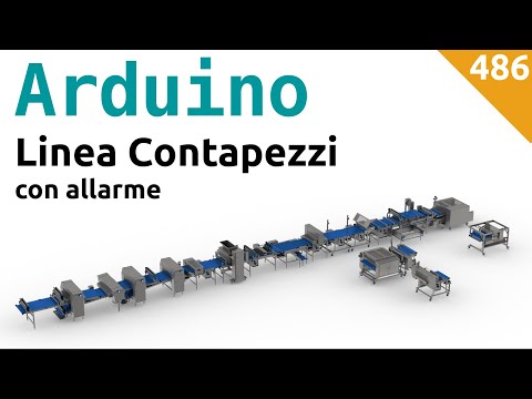 Linea contapezzi motorizzata con segnale di allarme con Arduino - Video 486
