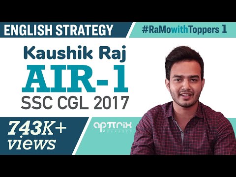 SSC CGL 2017 Topper - English Strategy by Kaushik Raj AIR - 1 by Apttrix (Best SSC CGL Classes)