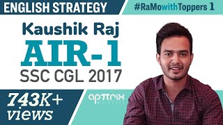 SSC CGL 2017 Topper - English Strategy by Kaushik Raj AIR - 1 by Apttrix (Best SSC CGL Classes)