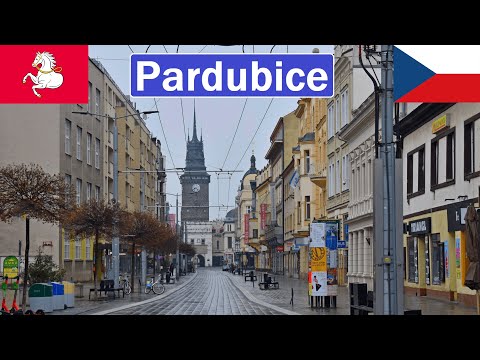 Czech Republic, Pardubice walking tour to centre and city park [4K]