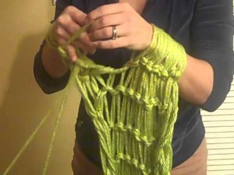 Arm Knitting My First Scarf