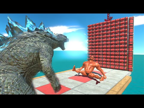 Godzilla burns all units with her rays - Animal Revolt Battle Simulator