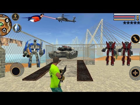 Vegas Crime Simulator (Robot Car Capture Army Tank) Vegas Hero Fight Red Car Robots - Gameplay HD