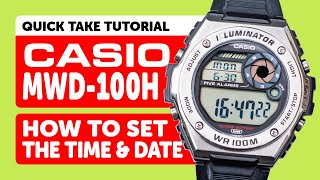 Casio MWD-100H (3487) How to Set the Time and Date TUTORIAL
