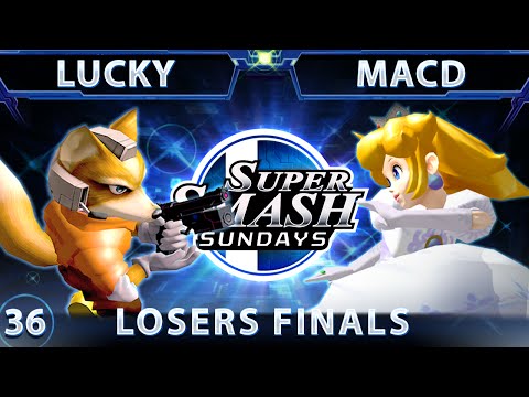 SSS 36 - Lucky (Fox) Vs. FE MacD (Peach) SSBM Losers Finals - Smash Melee