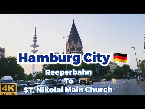 4K Reeperbahn Walk in Tour Hamburg City 🇩🇪 Germany 60fps 2023