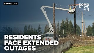 Enumclaw residents face extended outages after 74 mph winds damage power infrastructure