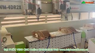 MÁY CẮT VÁN ÉP CONG CNC | MÁY CNC TRUNG TÂM 4 Axis 2 Trục dao 2 Bàn Làm Việc đồng thời Woodmaster