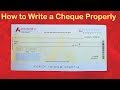 How To Fill A Cheque Properly Help In Tamil