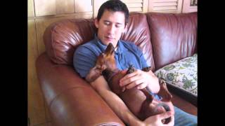 Singing with his dog