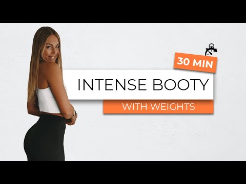 30 MIN INTENSE BOOTY WORKOUT - with weights - for maximal booty growth