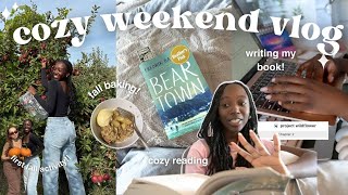 a cozy weekend vlog ☕️ writing, reading, cozy hobbies & fall activities!!