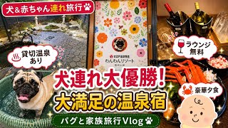【犬＆赤ちゃん連れ旅行】大江戸温泉物語 わんわんリゾート信州上田が神宿すぎた！パグと家族旅行Vlog