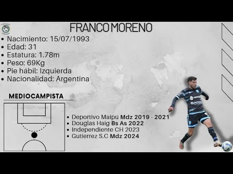 Franco Moreno - Mediocampista - 24