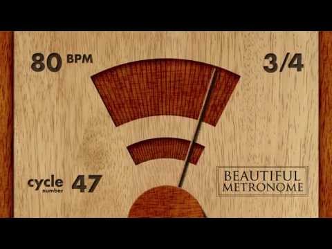 80 BPM 3/4 Wood Metronome HD