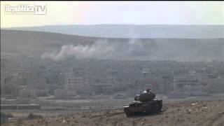 preview picture of video 'Isis i tank turchi assistono alla battaglia di Kobane'