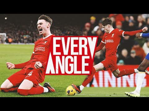 Every Angle of Conor Bradley's First Goal for the Reds! | Liverpool 4-1 Chelsea
