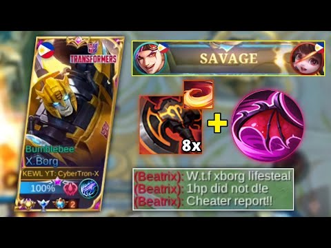 X.BORG JUNGLER FULL STACK OF WAR AXE + QUEEN WINGS = UNLI SAVAGE?! - MLBB