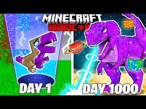 1000 Days as a Cosmic Dinosaur - Hardcore Minecraft!