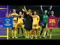 Barcelona celebrate making it to the 2024 UWCL Final 💙❤️
