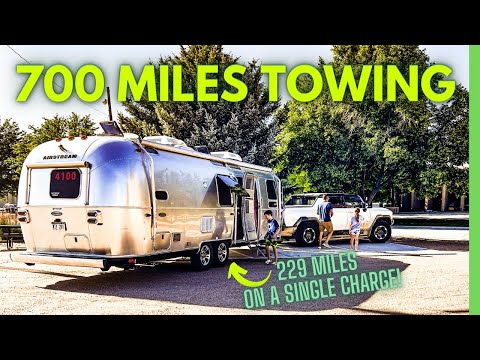 Over 220 Miles on a SINGLE Charge Towing with a Hummer EV