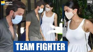 Hrithik Roshan & Deepika Padukone along with Fighter director Siddharth Anand post meeting
