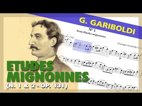 🎼G. GARIBOLDI  - Etudes Mignonnes (for FLUTE) [Op. 131] N 1 & 2 - (Sheet Music Scrolling)