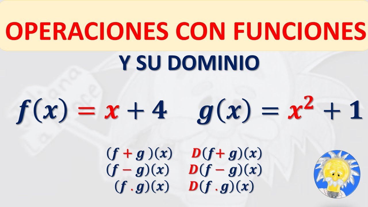 📌 Operaciones con funciones y su Dominio | suma, resta, multiplicacion y division entre funciones