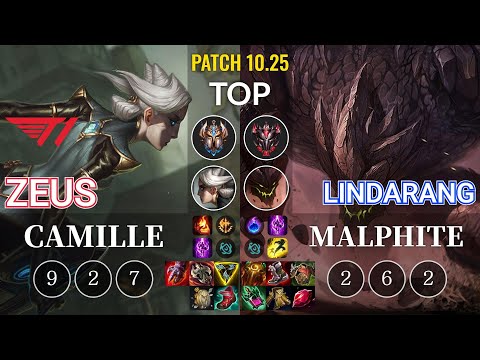 T1 Zeus Camille vs Lindarang Malphite Top - KR Patch 10.25