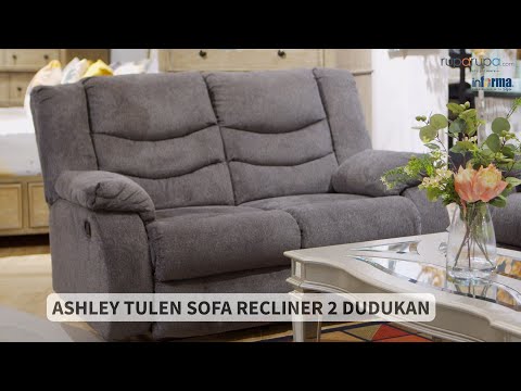 Gambar Ashley Tulen Sofa Recliner Fabric 2 Seater - Abu-Abu