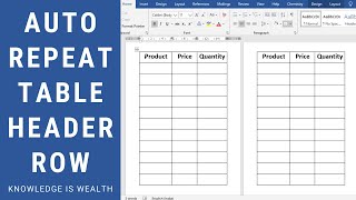 How to repeat header row in Microsoft Word