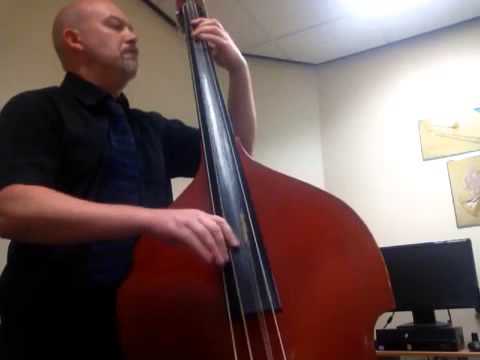 Walking bass line on upright bass