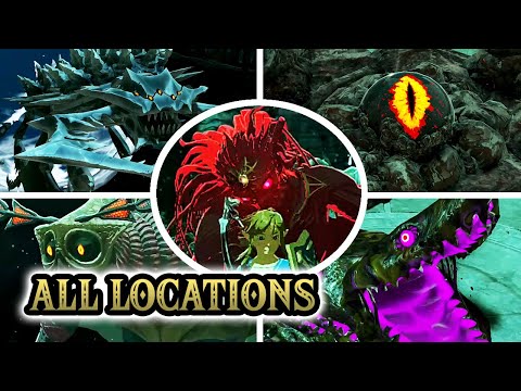 Zelda Tears of the Kingdom - All Locations of Major Bosses Rematch (HQ)