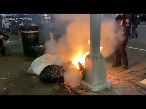 Arrests made after fires set, clashes with police in NYC