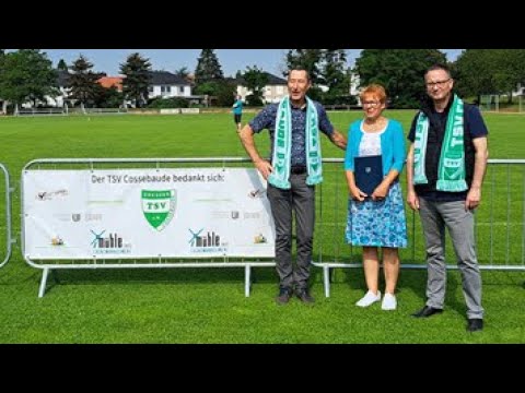 Übergabe Fördermittelbescheid für neues Funktionsgebäude des TSV Cossebaude
