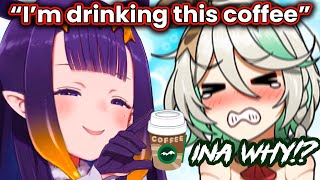 Cecilia is shaking because Ina chose coffee instead of tea