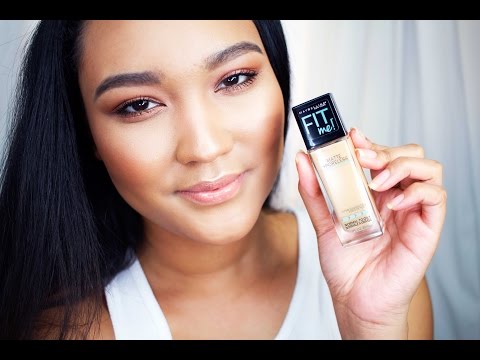 メイベリン フィットミー マット ポーレスファンデーション レビュー/デモ (Maybelline Fit Me Matte Pore-less Foundation Review/Demo)